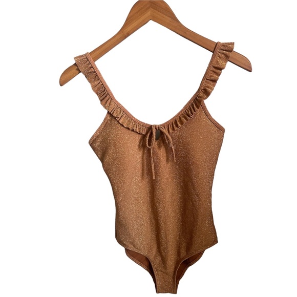 Rylee + Cru Metallic One Piece Swimsuit Women’s Size Small - Picture 3 of 6
